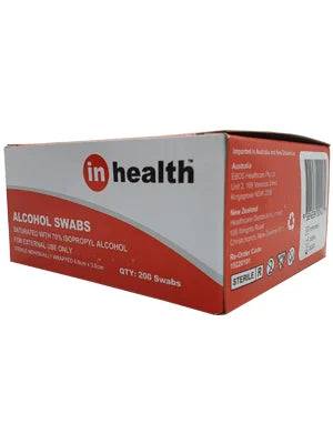 Alcohol Swabs 70% Isopropyl 3 x 6cm - Box/200( inhealth™ ) - Kalon Meraki