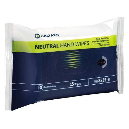 Halyard Neutral Moist Hand Wipes - Pkt/15 - Kalon Meraki